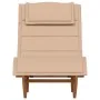 Sun lounger Set of 2 Beige Wood and upholstered fabric Large by , Garden chairs - Ref: Foro24-3329136, Price: 264,34 €, Disco...