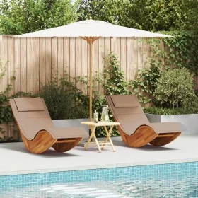 Tumbona Solar Juego de 2 Taupe Madera maciza de Acacia Estándar de , Sillas de jardín - Ref: Foro24-3329137, Precio: 352,78 €...