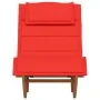 Sun Lounger Set of 2 Red Wood and Standard Folding Fabric by , Garden chairs - Ref: Foro24-3329138, Price: 287,53 €, Discount: %