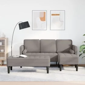 2-Piece Sofa Set with Cushions in Taupe Fabric