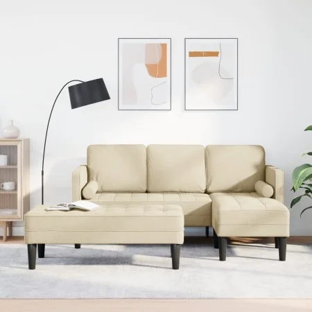 2-Piece Sofa Set with Cream Fabric Cushions | Foro24.es | Tu tienda online para hogar, jardín y más Foro24.es