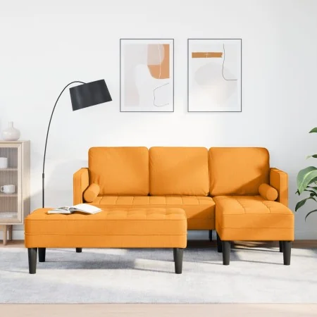 2-Piece Sofa Set with Mustard Fabric Cushions | Foro24.es | Tu tienda online para hogar, jardín y más Foro24.es