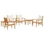 6-Piece Garden Dining Set with Solid Acacia Wood Cushions | Foro24.es | Tu tienda online para hogar, jardín y más Foro24.es
