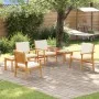 Conjunto de Comedor de Jardín de 6 Piezas con Cojines de Madera Sólida de Acacia | Foro24.es | Tu tienda online para hogar, jardín y más Foro24.es