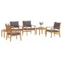 Set de Comedor de Jardín de 6 Piezas con Cojines de Madera Sólida de Acacia | Foro24.es | Tu tienda online para hogar, jardín y más Foro24.es