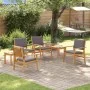 Set de Comedor de Jardín de 6 Piezas con Cojines de Madera Sólida de Acacia | Foro24.es | Tu tienda online para hogar, jardín y más Foro24.es