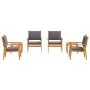 Set de Comedor de Jardín de 6 Piezas con Cojines de Madera Sólida de Acacia | Foro24.es | Tu tienda online para hogar, jardín y más Foro24.es