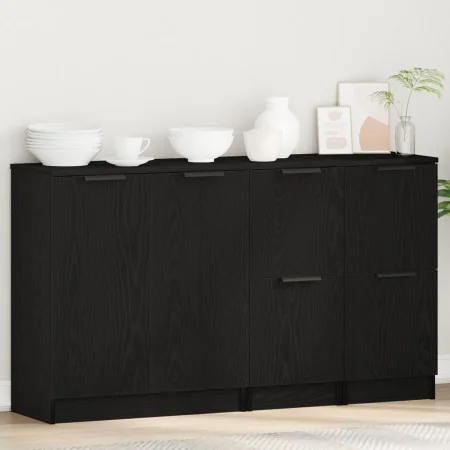 Buffets 3 Stück Schwarzes Eichenholz von , Sideboards - Ref: Foro24-3332500, Preis: 125,54 €, Rabatt: %