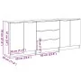 3 Piezas Aparadores Negro Roble Madera Elaborada de , Aparadores - Ref: Foro24-3332514, Precio: 176,68 €, Descuento: %