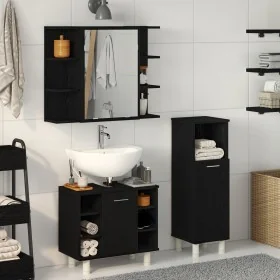 Bathroom Furniture Set Set of 3 Black Oak by , Bathroom furniture - Ref: Foro24-3333048, Price: 178,81 €, Discount: %