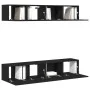 Set mit 4 Stück wandmontiertem TV-Schrank aus schwarzem Eichenholz von , TV-Möbel - Ref: Foro24-3333051, Preis: 169,25 €, Rab...