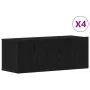 Set mit 4 Stück wandmontiertem TV-Schrank aus schwarzem Eichenholz von , TV-Möbel - Ref: Foro24-3333051, Preis: 169,25 €, Rab...