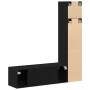 3-teiliges wandmontiertes TV-Schrank-Set aus schwarzem Eichenholz von , TV-Möbel - Ref: Foro24-3333052, Preis: 131,02 €, Raba...