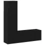 Conjunto de Mueble de TV de 3 Piezas Color Roble Negro de Madera Ingenierizada de , Muebles TV - Ref: Foro24-3333053, Precio:...
