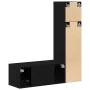 3-teiliges TV-Möbelset aus schwarzer Eiche Holzwerkstoff von , TV-Möbel - Ref: Foro24-3333053, Preis: 114,45 €, Rabatt: %