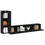 Conjunto de gabinete de TV de 3 piezas montado en la pared de de madera de roble negra de , Muebles TV - Ref: Foro24-3333054,...