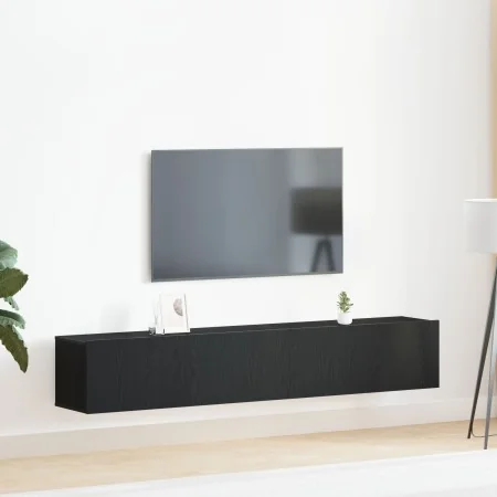 Set of 2 pieces of TV furniture in black wood by , TV Furniture - Ref: Foro24-3333055, Price: 100,10 €, Discount: %