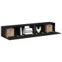 Set of 2 pieces of TV furniture in black wood by , TV Furniture - Ref: Foro24-3333055, Price: 100,10 €, Discount: %