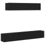 Set of 4 pieces of TV furniture, black elaborated wood by , TV Furniture - Ref: Foro24-3333057, Price: 193,42 €, Discount: %