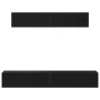 Set of 4 pieces of TV furniture, black elaborated wood by , TV Furniture - Ref: Foro24-3333057, Price: 193,42 €, Discount: %
