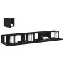 4-teiliges TV-Möbelset in schwarzer Eiche aus Holzwerkstoff von , TV-Möbel - Ref: Foro24-3333061, Preis: 151,29 €, Rabatt: %