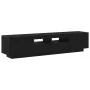 TV furniture with LED lights in black oak of 180x35x40 cm, made of wood by , TV Furniture - Ref: Foro24-3333062, Price: 132,0...