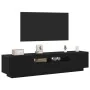 TV-Möbel mit LED-Leuchten aus schwarzer Eiche von 180x35x40 cm, aus Holz von , TV-Möbel - Ref: Foro24-3333062, Preis: 132,00 ...