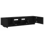 TV-Möbel mit LED-Leuchten aus schwarzer Eiche von 180x35x40 cm, aus Holz von , TV-Möbel - Ref: Foro24-3333062, Preis: 132,00 ...