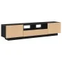 TV-Möbel mit LED-Leuchten aus schwarzer Eiche von 180x35x40 cm, aus Holz von , TV-Möbel - Ref: Foro24-3333062, Preis: 132,00 ...