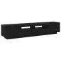 TV-Ständer mit LED-Leuchten in Eiche schwarz, 200x35x40 cm, Qualitätsholz von , TV-Möbel - Ref: Foro24-3333063, Preis: 142,44...