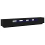 Mueble para TV con luces LED Negro Roble 260x35x40 cm de madera de , Muebles TV - Ref: Foro24-3333064, Precio: 198,04 €, Desc...