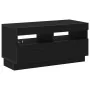 Mueble para TV con luces LED Negro Roble 260x35x40 cm de madera de , Muebles TV - Ref: Foro24-3333064, Precio: 198,04 €, Desc...