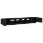 Mueble para TV con luces LED Negro Roble 260x35x40 cm de madera de , Muebles TV - Ref: Foro24-3333064, Precio: 198,04 €, Desc...