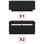 Mueble para TV con luces LED Negro Roble 260x35x40 cm de madera de , Muebles TV - Ref: Foro24-3333064, Precio: 198,04 €, Desc...