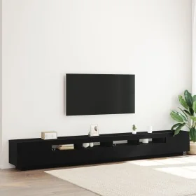 TV-Möbel mit LED-Leuchten, Eiche schwarz, 300x35x40 cm, Verbundholz von , TV-Möbel - Ref: Foro24-3333065, Preis: 217,32 €, Ra...