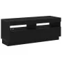 TV furniture with LED lights, Black Oak, 300x35x40 cm, Composite Wood by , TV Furniture - Ref: Foro24-3333065, Price: 217,84 ...