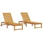 Tumbonas 2 pcs Madera Sólida de Teca, Tumbona Madera Sólida de Teca de , Tumbonas - Ref: Foro24-3333828, Precio: 283,18 €, De...