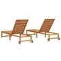 Tumbonas 2 pcs Madera Sólida de Teca, Tumbona Madera Sólida de Teca de , Tumbonas - Ref: Foro24-3333828, Precio: 283,18 €, De...