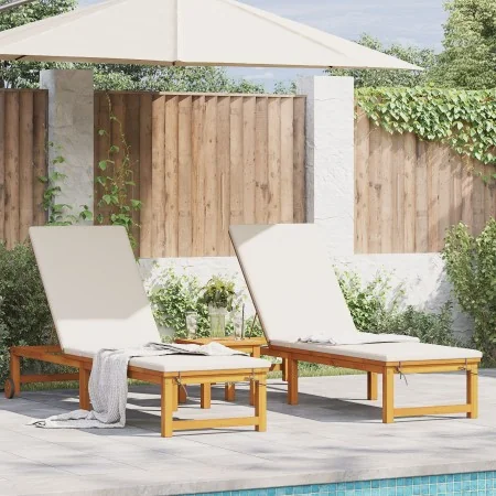 Acacia wood table sun lounger, Acacia wood sun lounger by , Loungers - Ref: Foro24-3333829, Price: 306,63 €, Discount: %
