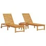 Tumbona con mesa de madera de acacia, Tumbona de madera de acacia de , Tumbonas - Ref: Foro24-3333829, Precio: 306,63 €, Desc...