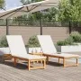 Tumbona con mesa de madera de acacia, Tumbona de madera de acacia de , Tumbonas - Ref: Foro24-3333829, Precio: 306,63 €, Desc...