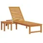 Tumbona con mesa de madera de acacia, Tumbona de madera de acacia de , Tumbonas - Ref: Foro24-3333829, Precio: 306,63 €, Desc...