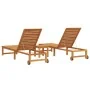 Tumbona con mesa de madera de acacia, Tumbona de madera de acacia de , Tumbonas - Ref: Foro24-3333829, Precio: 306,63 €, Desc...