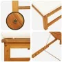 Sun loungers 2 pcs with acacia wood cushions, Cream acacia wood sun lounger with cushions by , Loungers - Ref: Foro24-3333830...