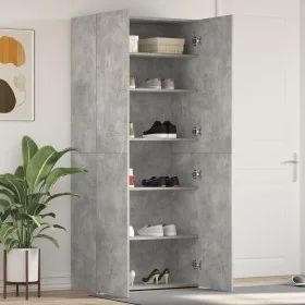 Gray Concrete Wood Shoe Rack Rectangular Industrial Shoe Rack by , Shoe racks and shoe organizers - Ref: Foro24-3333839, Pric...