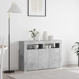 Gray Cement Sideboard Engineering Wood 116 x 30 x