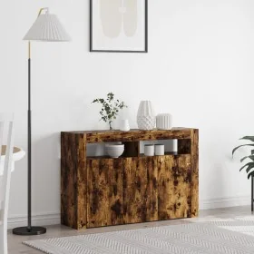 Smoked Oak Sideboard Engineered Wood 116 x 30 x