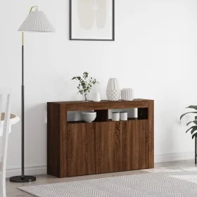 Brown Oak Sideboard Engineered Wood 116 x 30 x 75