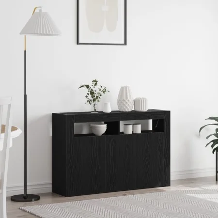 Black Oak Sideboard Engineered Wood 116 x 30 x 75 cm | Foro24.es | Tu tienda online para hogar, jardín y más Foro24.es