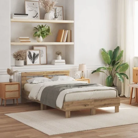 Oak Bed Frame Artisan Oak Solid Oak Wood by , Beds and slatted bases - Ref: Foro24-3333955, Price: 142,01 €, Discount: %